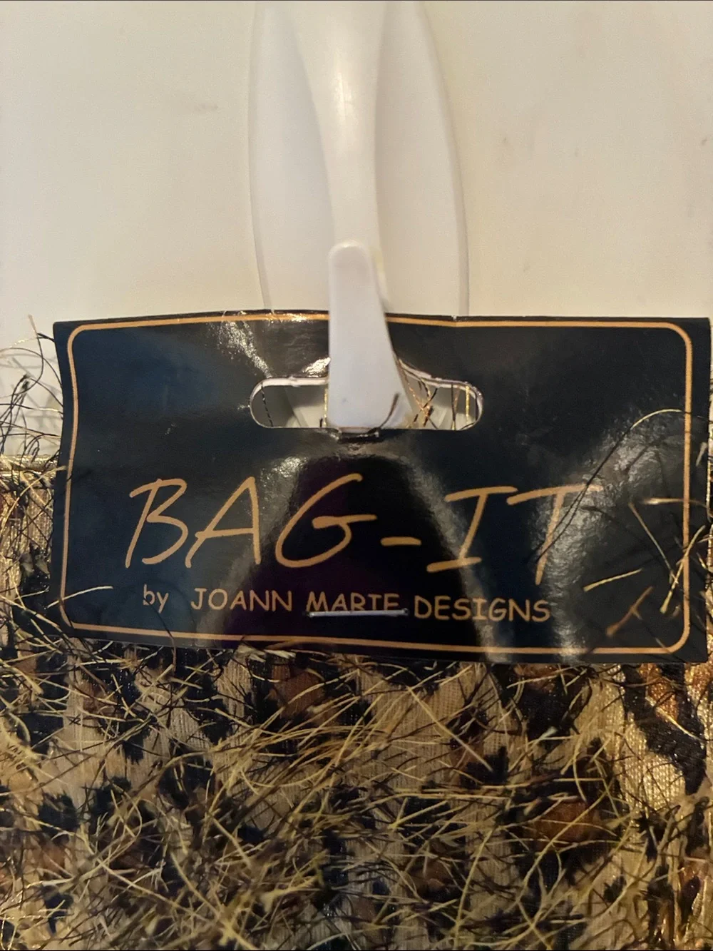 Leopard Print Decorative Tote in Gold and Black